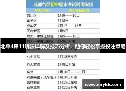 北单4串11玩法详解及技巧分析，助你轻松掌握投注策略